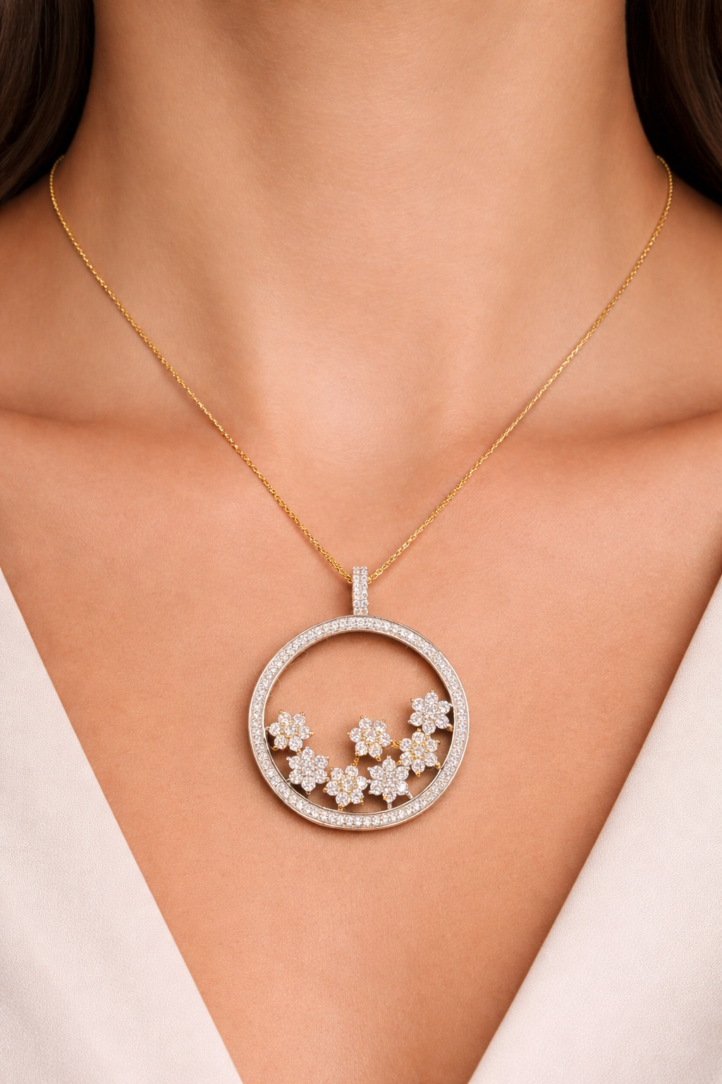 Floral Necklace | 925 Sterling Silver | Gold & Rose Gold | Silverster