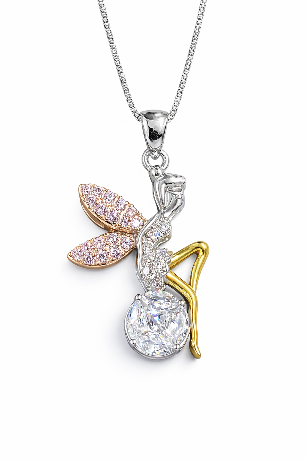 Twilight Fairy Pendant | Tri-Tone 925 Sterling Silver | Silverster