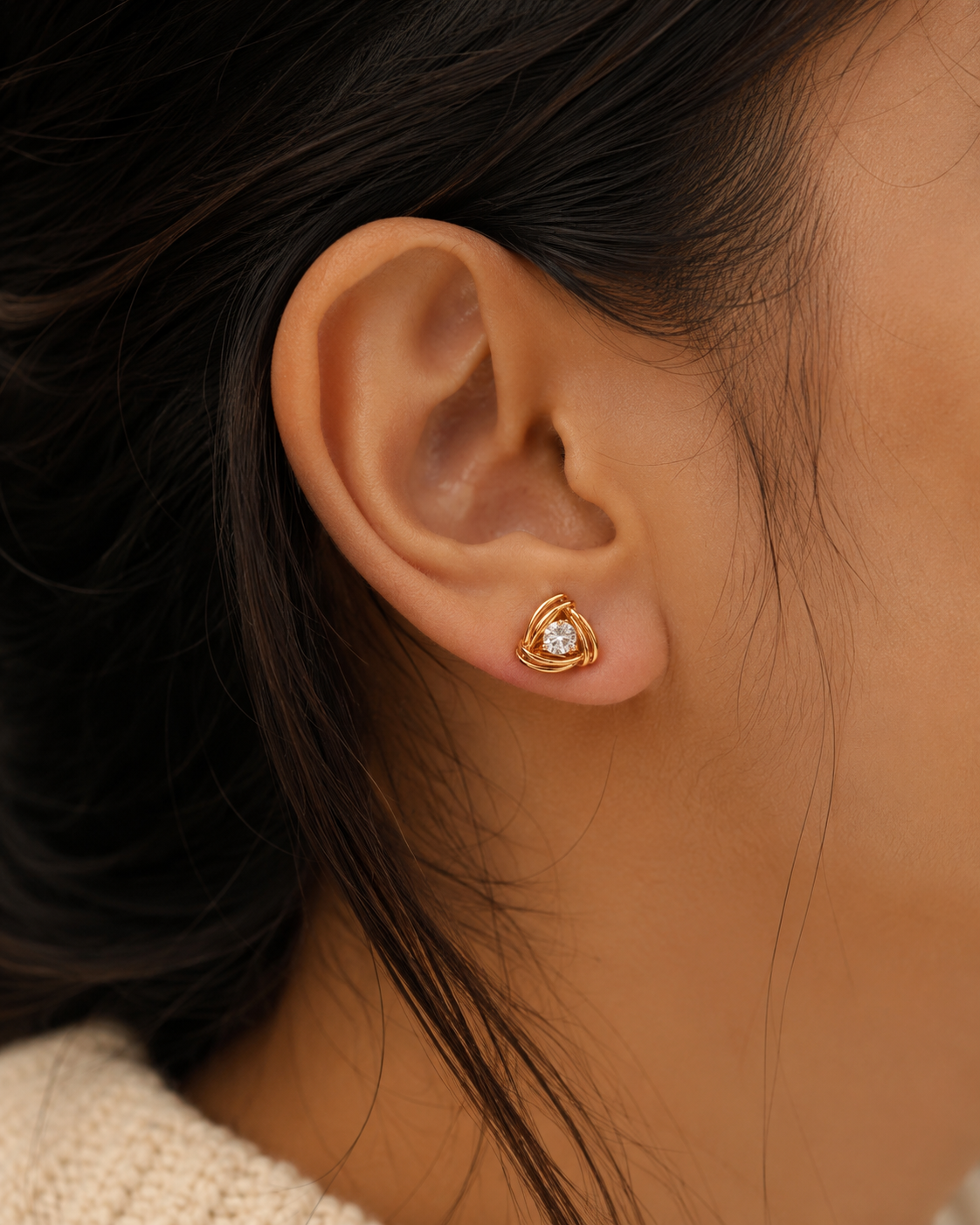 Trinity Knot Earrings | Rose Gold 925 Silver