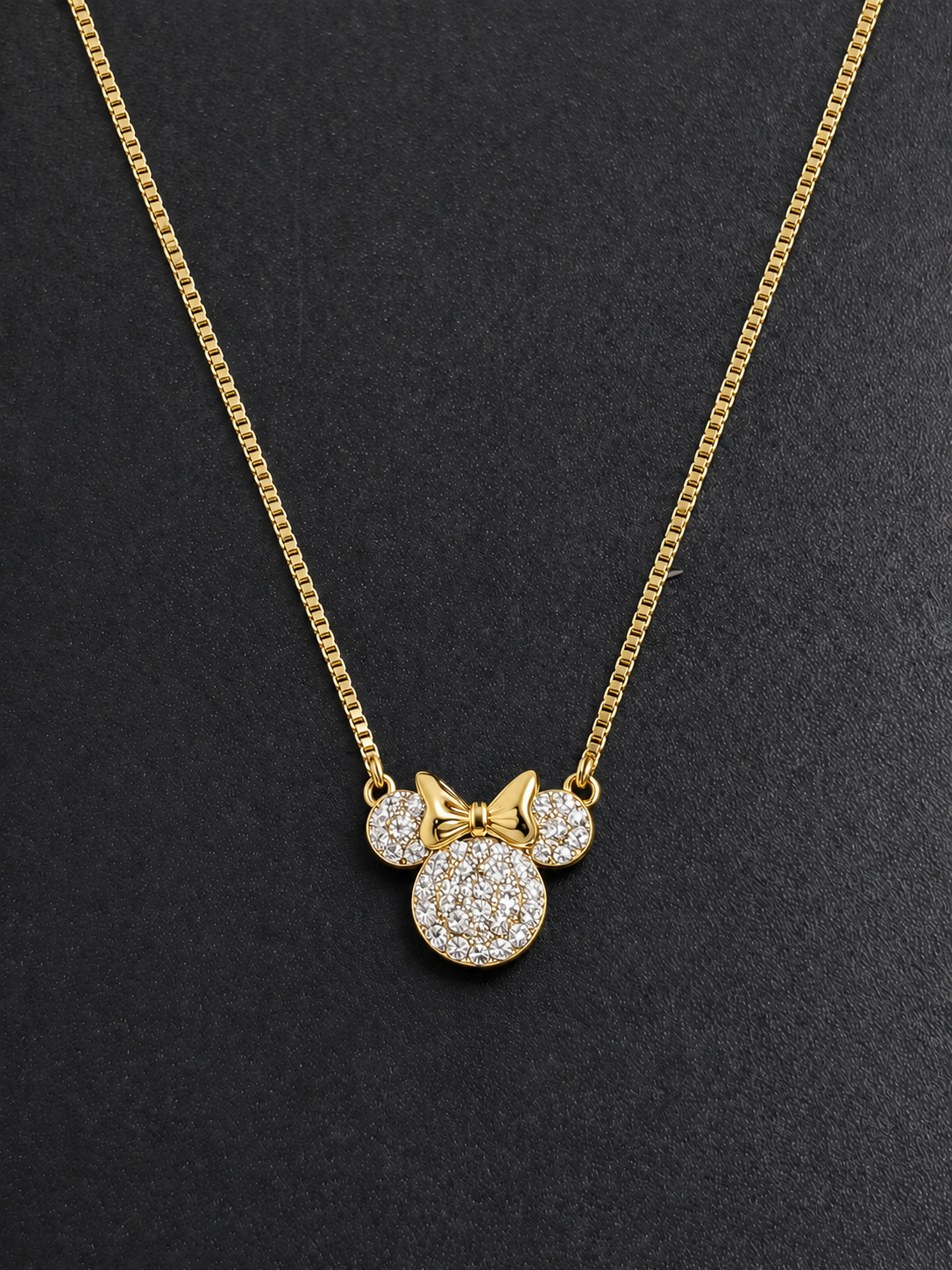 Blush Bow Radiance — 925 Sterling Silver Rose Gold Chain Necklace