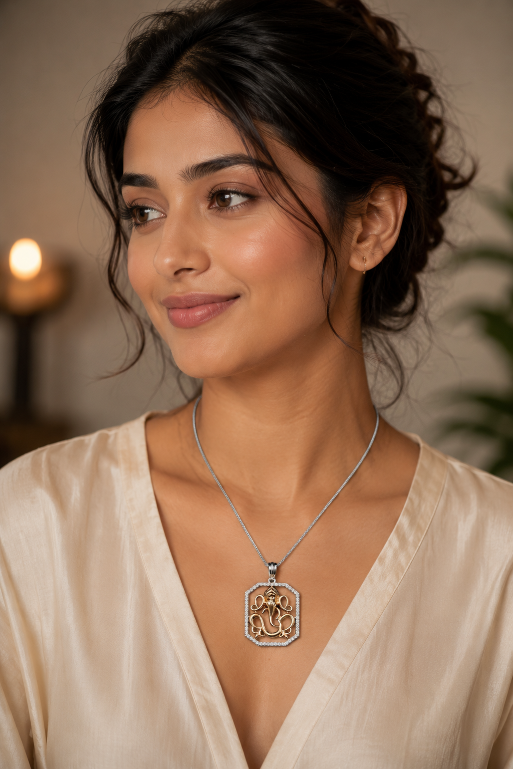 Ganesha Pendant Necklace | 925 Sterling Silver | Gold & Rose Gold | Silverster