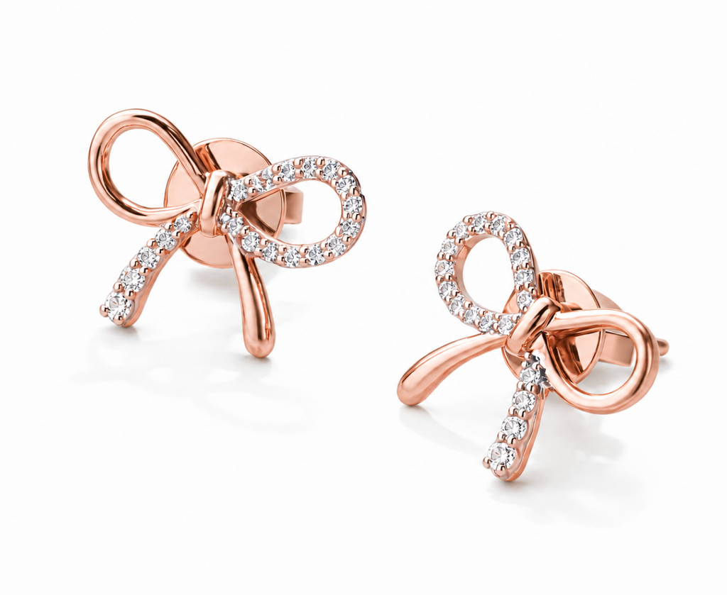 Bow Stud Earrings | Gold & Rose Gold | 925 Sterling Silver