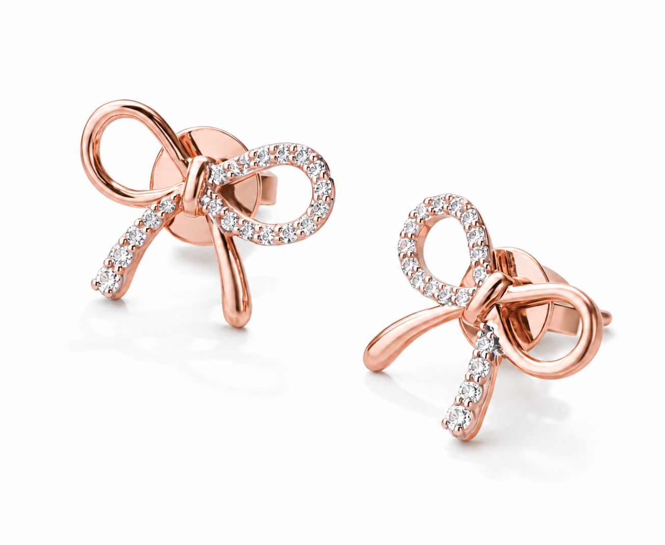 Bow Stud Earrings | Gold & Rose Gold | 925 Sterling Silver