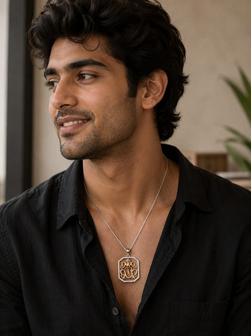 Ganesha Pendant Necklace | 925 Sterling Silver | Gold & Rose Gold | Silverster
