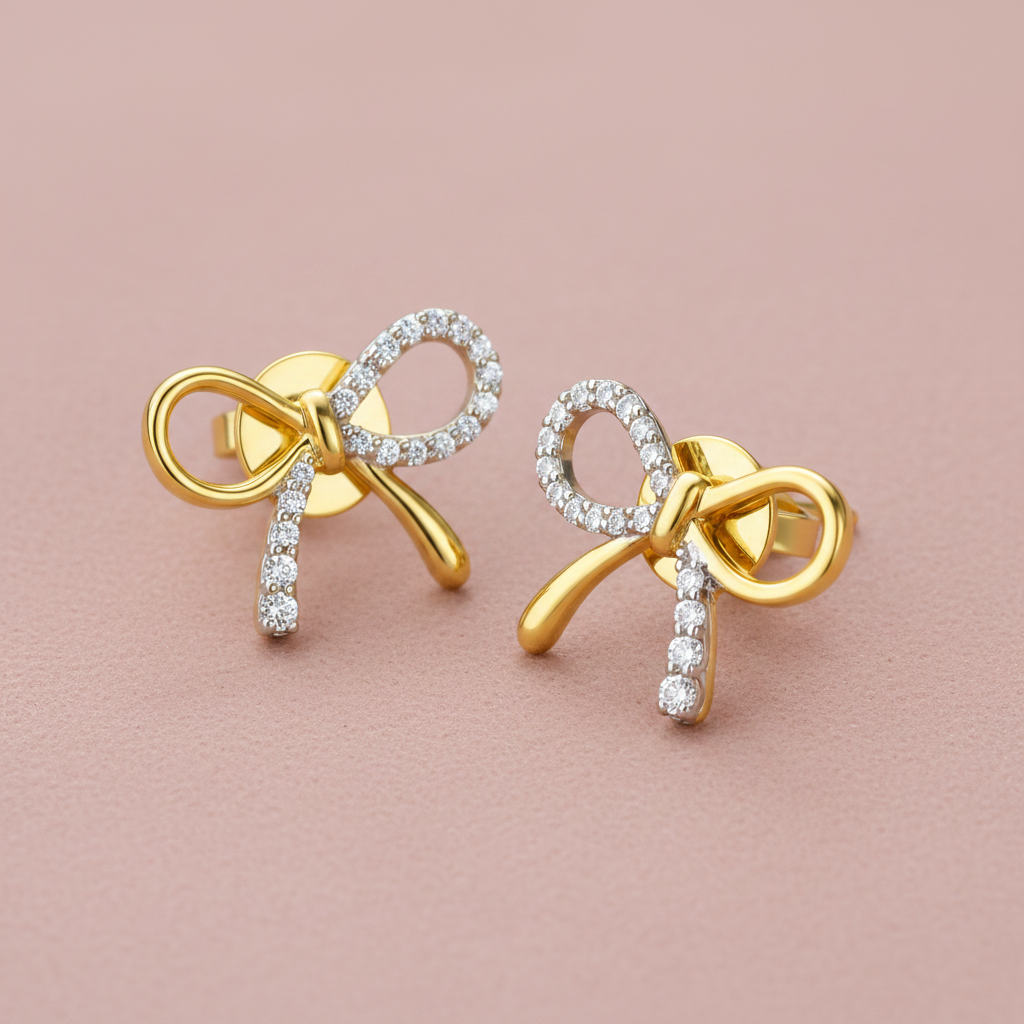 Bow Studs Dusty Rose
