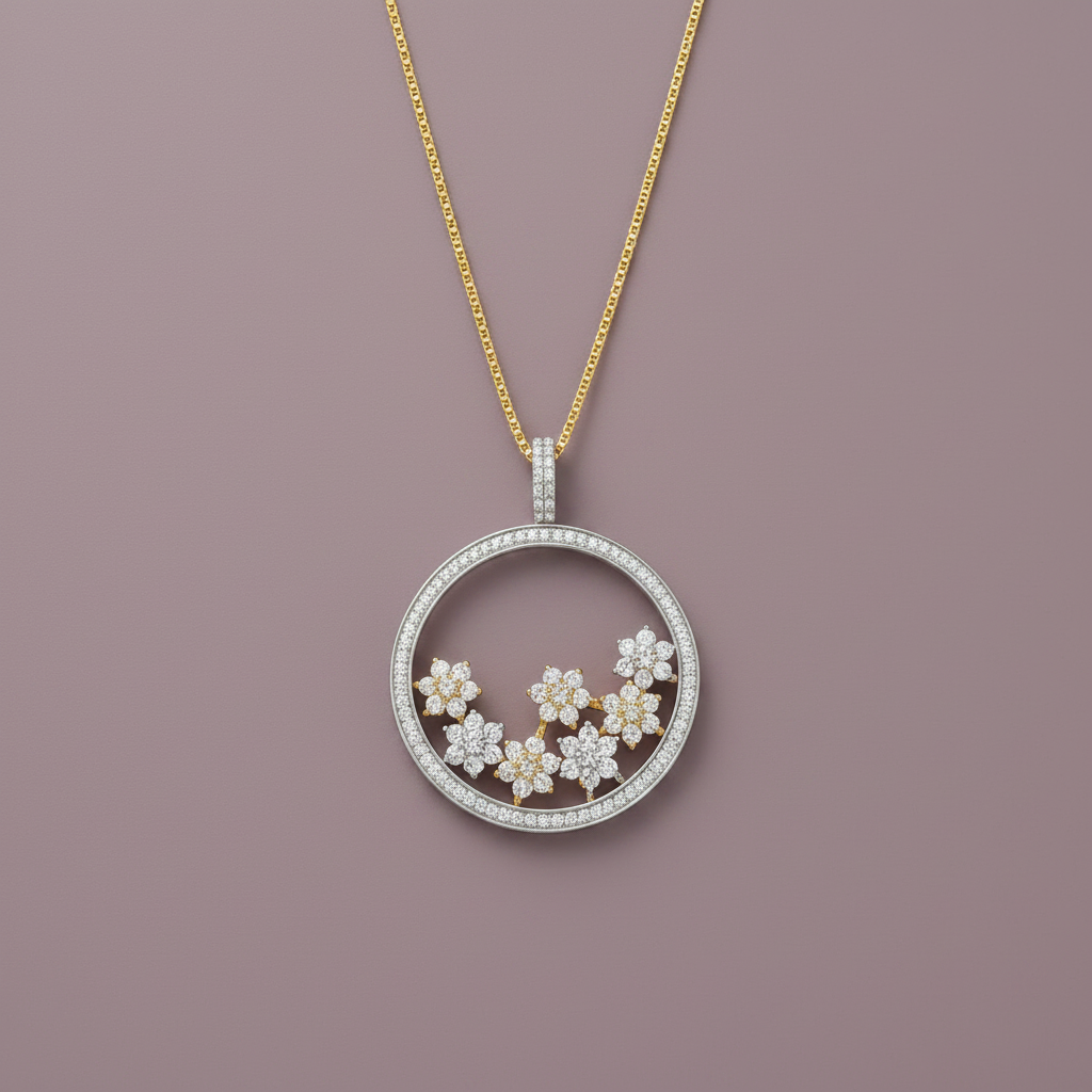 Floral Necklace Dusty Mauve