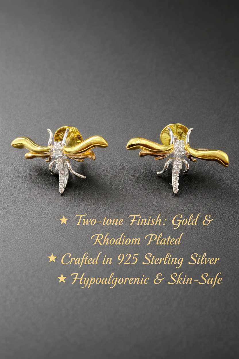MosCUTEo Earring with elegant text overlay
