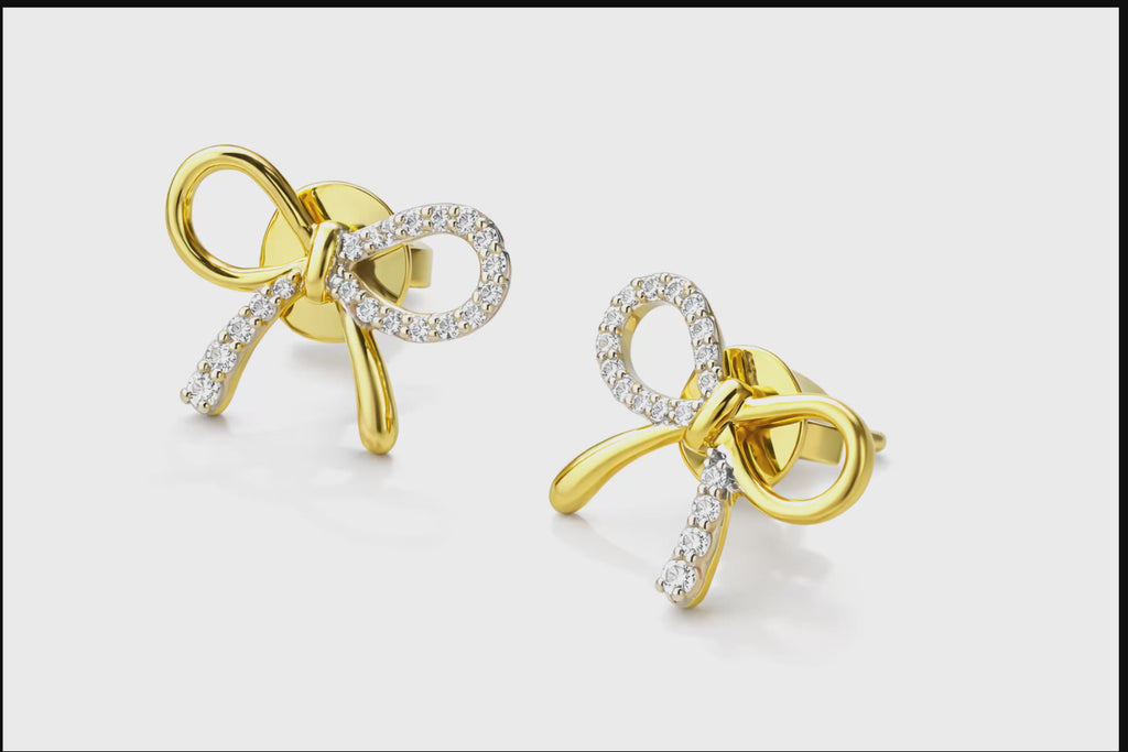 Bow Stud Earrings | Gold & Rose Gold | 925 Sterling Silver