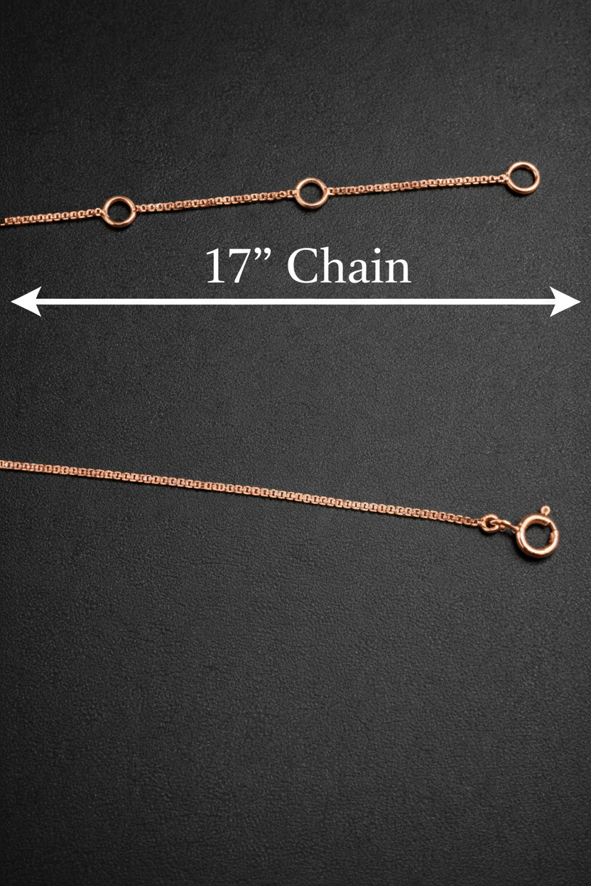 Rose Gold 17 Inch Chain Annotated