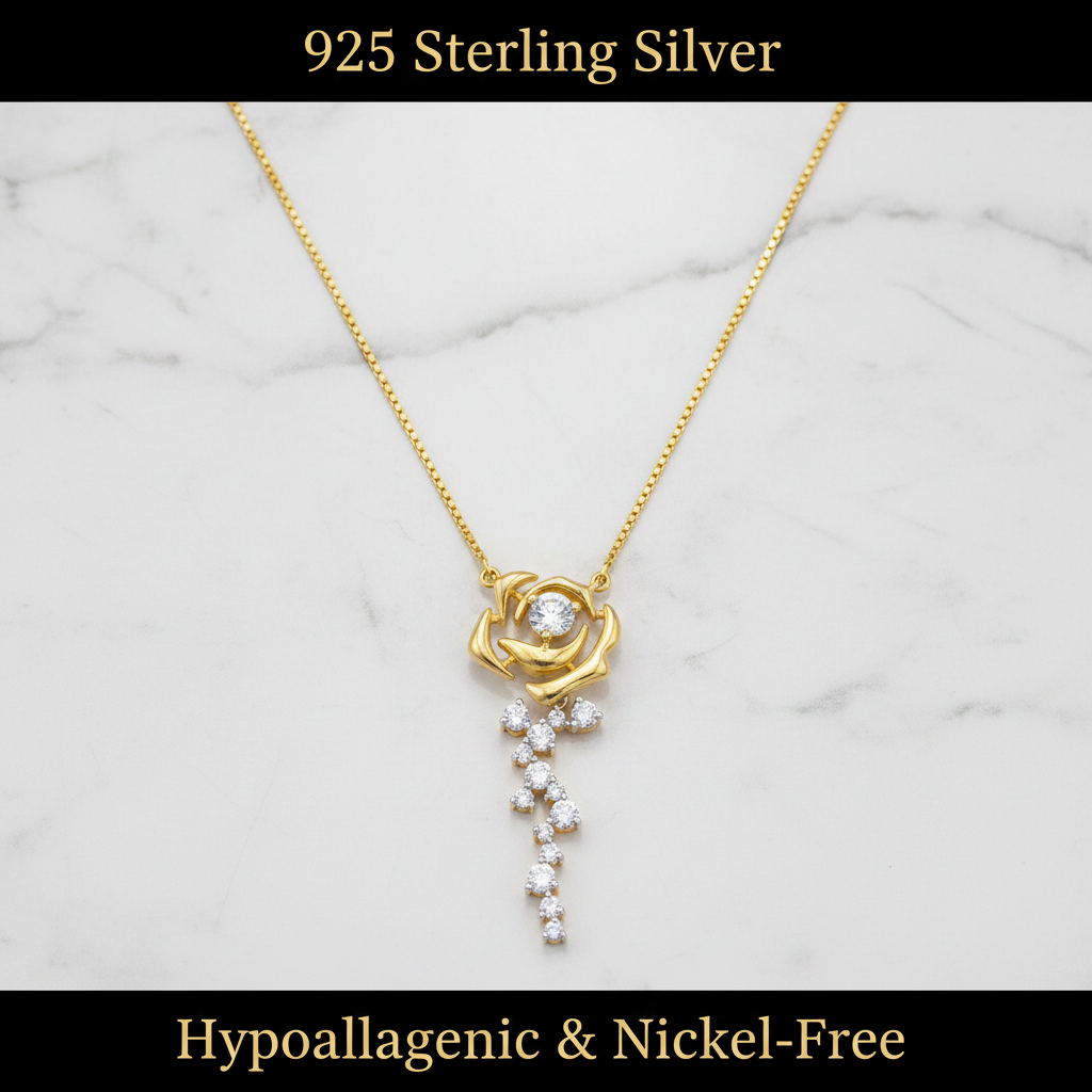 Rose Pendant Text Overlay