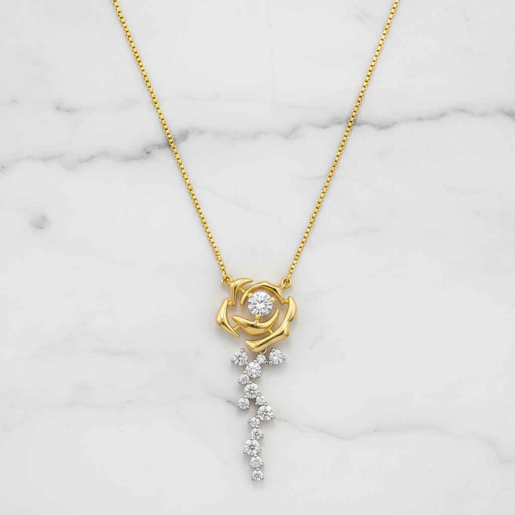 Rose Pendant White Marble