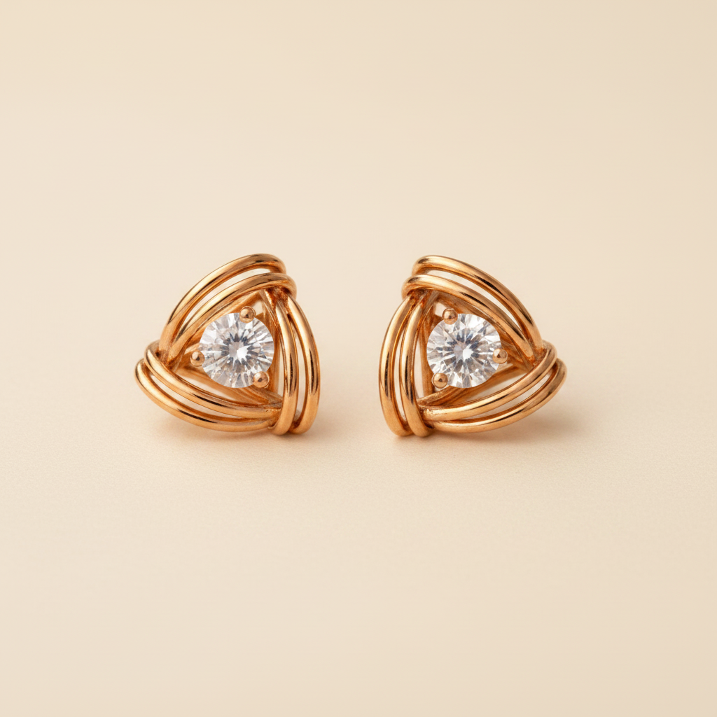 Trinity Knot Earrings | Rose Gold 925 Silver