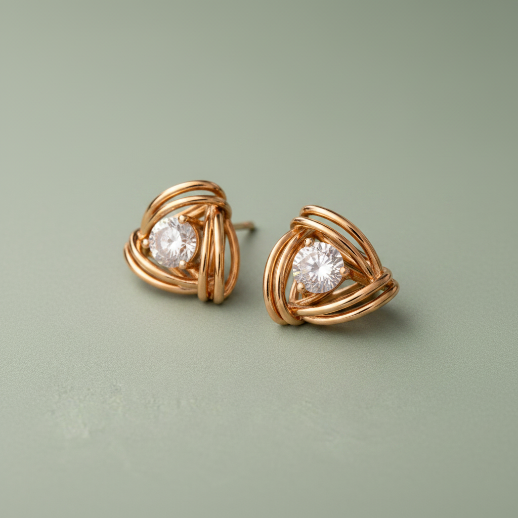 Trinity Knot Earrings | Rose Gold 925 Silver